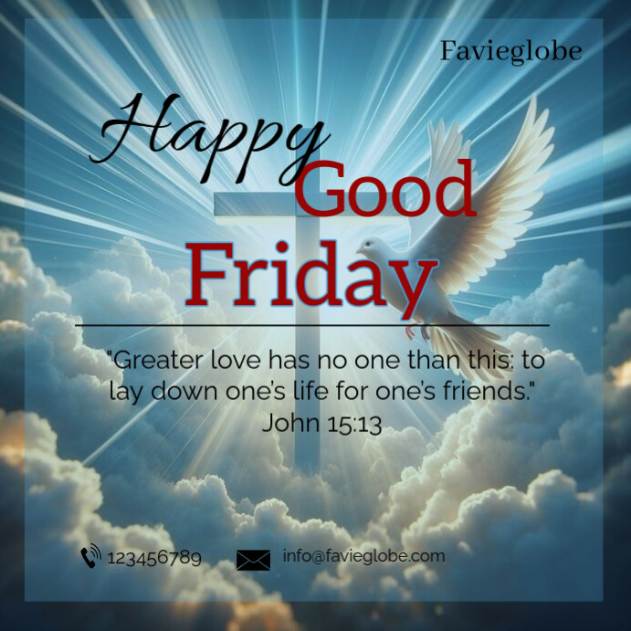 Aqua Maximalist Happy Good Friday  Instagram Post template
