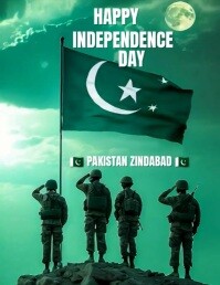 Aqua Maximalist Happy Independence Day Pakistan Flyer (us Letter) template