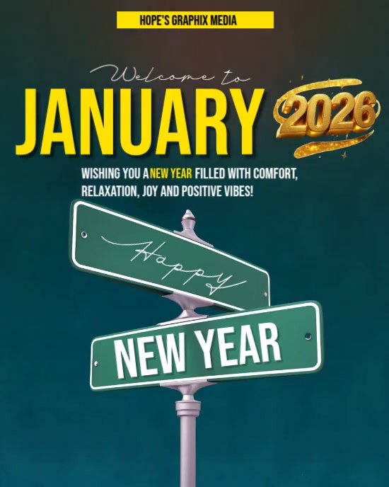 Aqua Maximalist Happy New Year 2026 Template Instagram Portrait ...