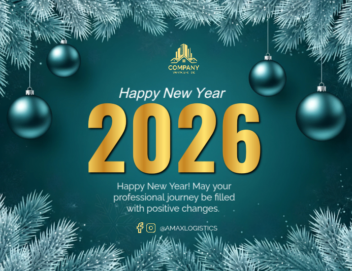 Aqua Maximalist Happy New Year Flyer (us Letter) Template | PosterMyWall