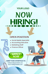 Aqua Maximalist Hiring Half Page Wide Media Página Ancho template