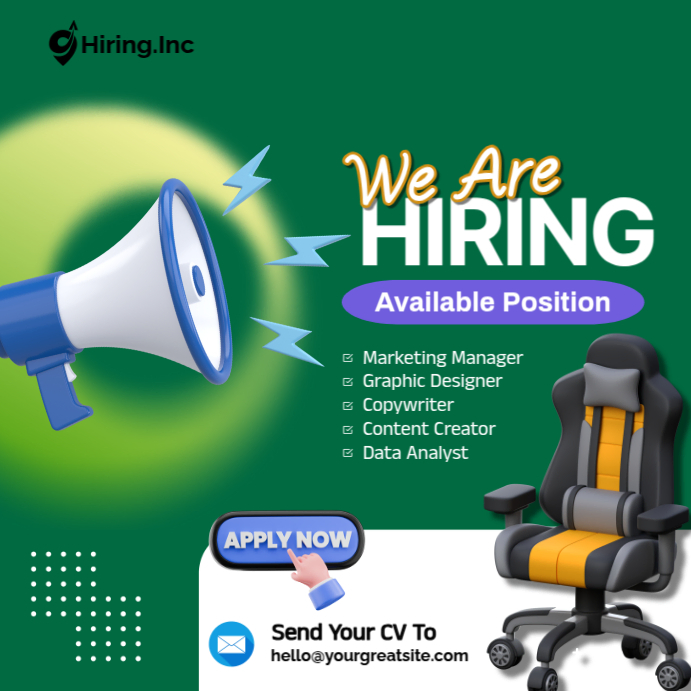 Aqua Maximalist Hiring Square (1:1) template