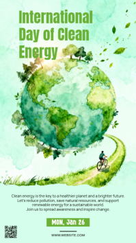 Aqua Maximalist International Day Of Clean Energy Whatsapp Status template