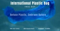 Aqua Maximalist International Plastic Bag Free Day Facebook Ad template