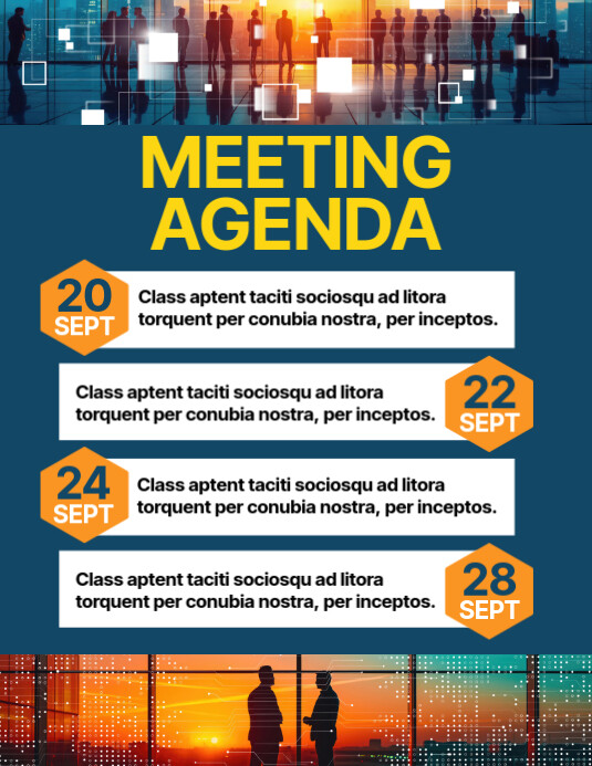 Aqua Maximalist Meeting Flyer (us Letter) template