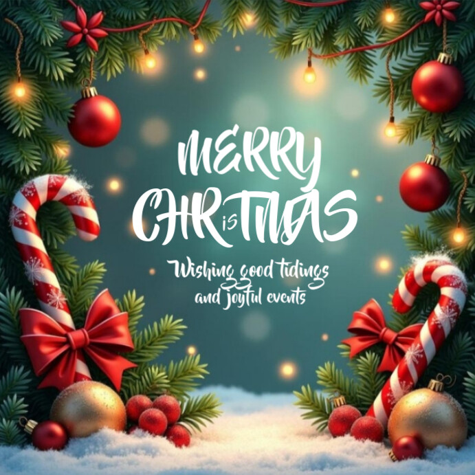 Aqua Maximalist Merry Christmas Instagram Post Template | PosterMyWall
