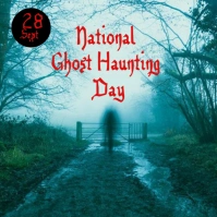 Aqua Maximalist National Ghost Haunting Day I Instagram Plasing template
