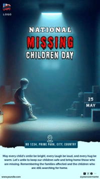 Aqua Maximalist National Missing Children Day Instagram Story template