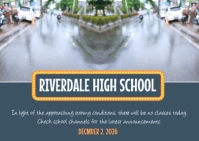 Aqua Maximalist No Classes Today, Class Suspension Announcement Postcard template