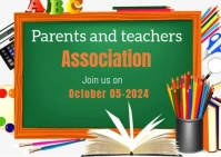 Aqua Maximalist Parents And Teachers Association  Postcard template
