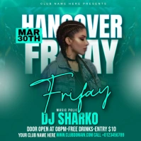 Aqua Maximalist Party Flyer Square (1:1) template