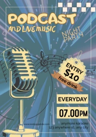 Aqua Maximalist Podcast Music A3 template