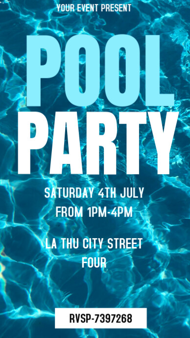 Aqua Maximalist Pool Part Digital Display (9:16) template