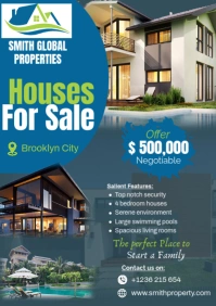Aqua Maximalist Property Sale Template A3