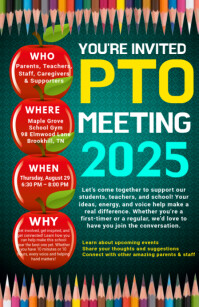 Aqua Maximalist   Pto Meeting Flyer  Tabloid template