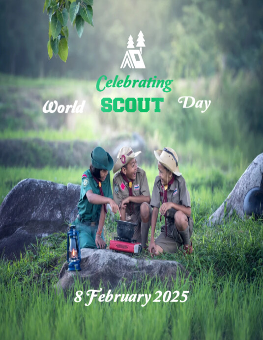 Aqua Maximalist Scout Day Flyer (us Letter) template
