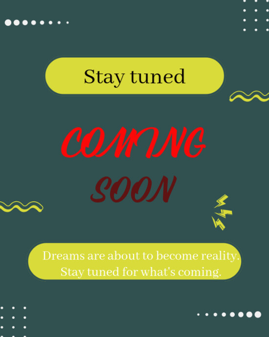 Aqua Maximalist Stay Tuned Coming Soon  Instagram Portrait template