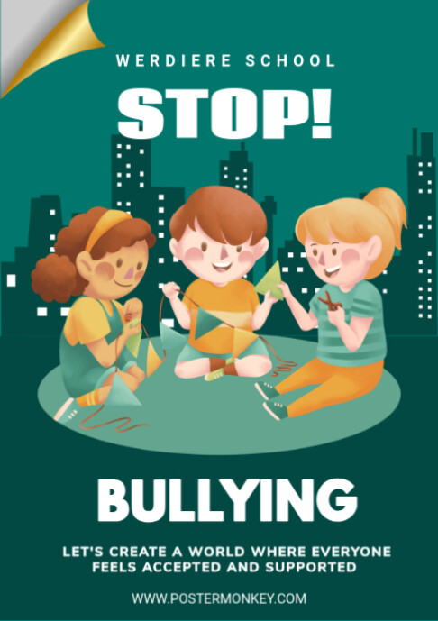 Aqua Maximalist Stop Bullying A2 template