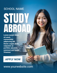 Aqua Maximalist Study Abroad Flyer (us Letter) template