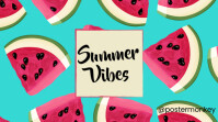 Aqua Maximalist Summer Vibes Digital Display (16:9) template