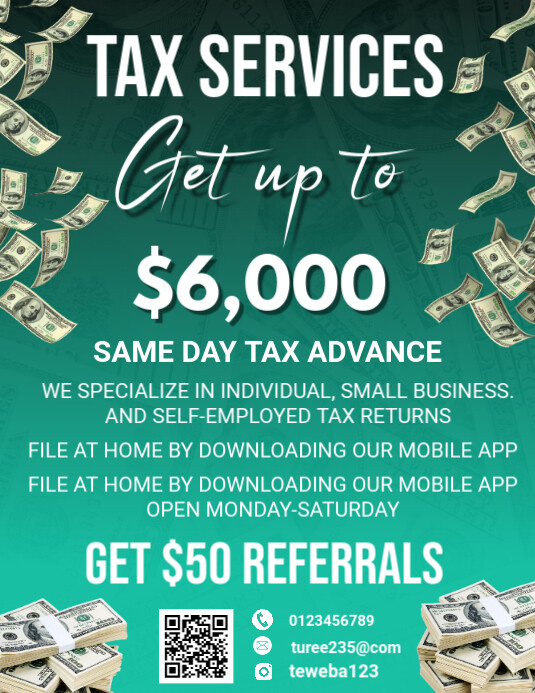 Aqua Maximalist Tax Flyer Flyer (us Letter) template