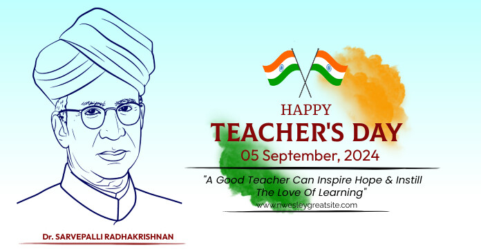 Aqua Maximalist Teacher's Day Facebook Ad Reklama na Facebooka template