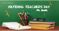 Aqua Maximalist Teachers Day  Facebook Ad Reklama na Facebooka template