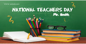 Aqua Maximalist Teachers Day  Facebook Ad template