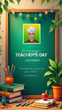 Aqua Maximalist Teachers Day  Instagram Story template