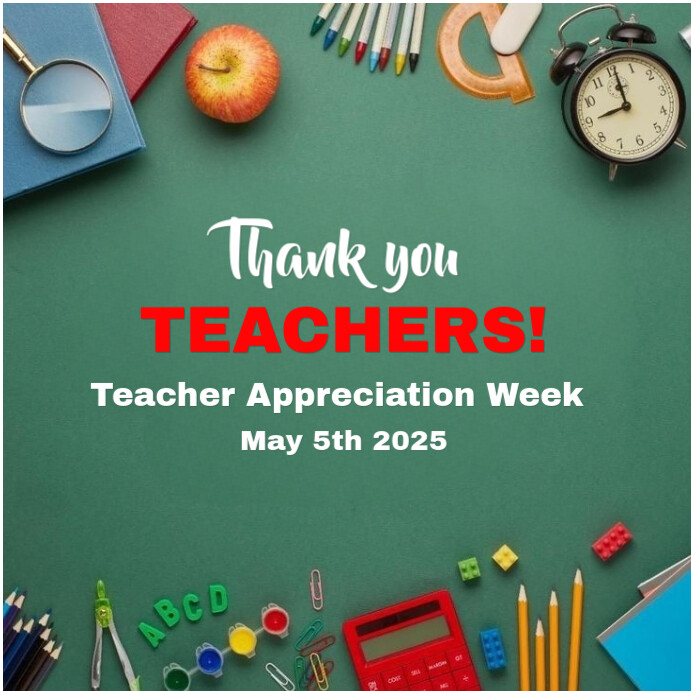 Copy of Aqua Maximalist Thank You Teachers Template Instagram Post ...