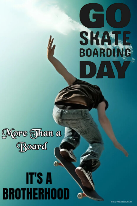 Aqua Maximalist The Image Is A Dynamic Poster Entitled Go Skateboard Day  Pinterest Graphic template