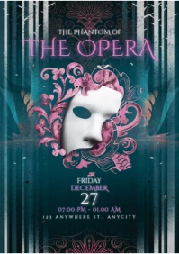 Aqua Maximalist The Phantom Of The Opera A4 template