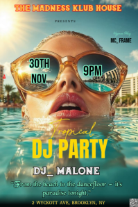Aqua Maximalist This Flyer Design Template Is For An Event Called "tropical Dj Party" Pinterest Grap