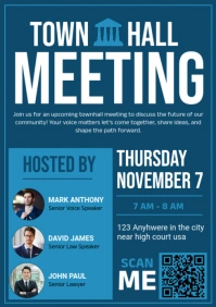 Aqua Maximalist Townhall Meeting A4 template