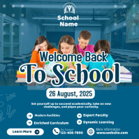 Aqua Maximalist Welcome Back To School  Instagram Post template