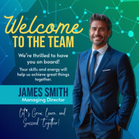 Aqua Maximalist Welcome To The Team Instagram Post template