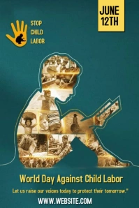 Aqua Maximalist World Day Against Child Labor Poster Iphosta template