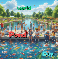 Aqua Maximalist World Pond Day  Instagram Post Wpis na Instagrama template