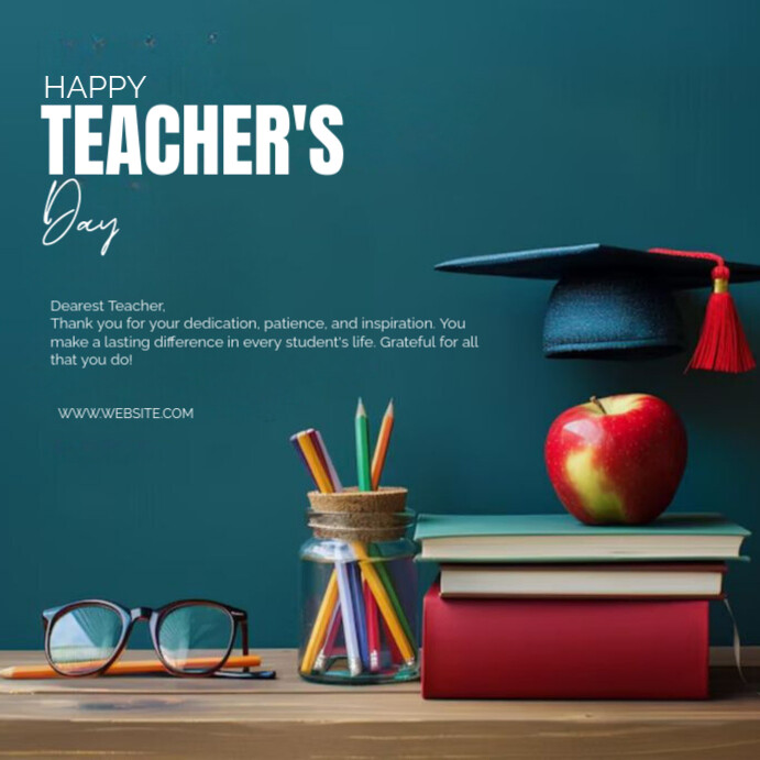 Copy of Aqua Maximalist World Teacher's Day Instagram Post | PosterMyWall