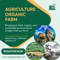 Aqua Modern & Minimal Agriculture & Organic Farm Instagram Post Instagram-bericht template