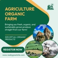 Aqua Modern & Minimal Agriculture & Organic Farm Instagram Post template