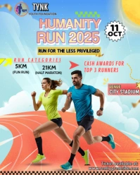 Aqua Modern & Minimal Charity Run Marathon Running Event Instagram Portrait template
