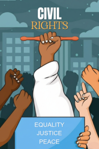 Aqua Modern & Minimal Civil Rights Day  Pinterest Graphic template