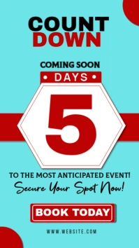 Aqua Modern & Minimal Count Down Poster Instagram Story template