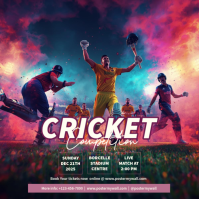 Aqua Modern & Minimal Cricket Competition Pos Instagram template