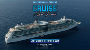 Aqua Modern & Minimal Cruise Party Pos Twitter Twitter-bericht template
