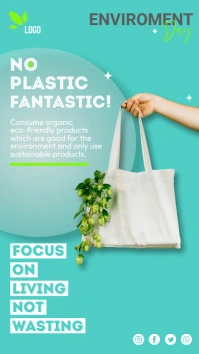 Aqua Modern & Minimal Eco-friendly Environmen История на Instagram template