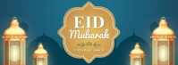 Aqua Modern & Minimal Eid Mubarak Foto Sampul Facebook template