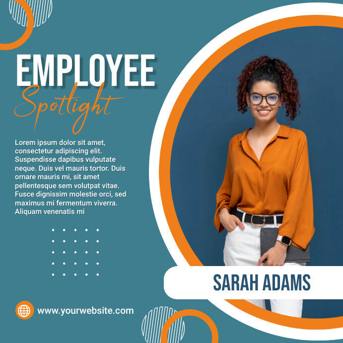 Aqua Modern & Minimal Employee Spotlight Inst Template | PosterMyWall