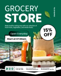 Aqua Modern & Minimal Grocery Store Instagram Portrait template